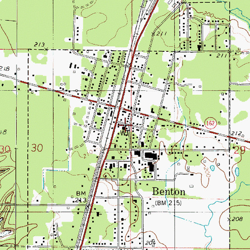 Topographic Map of Benton Police Department, LA