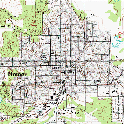 Topographic Map of Homer Police Department, LA