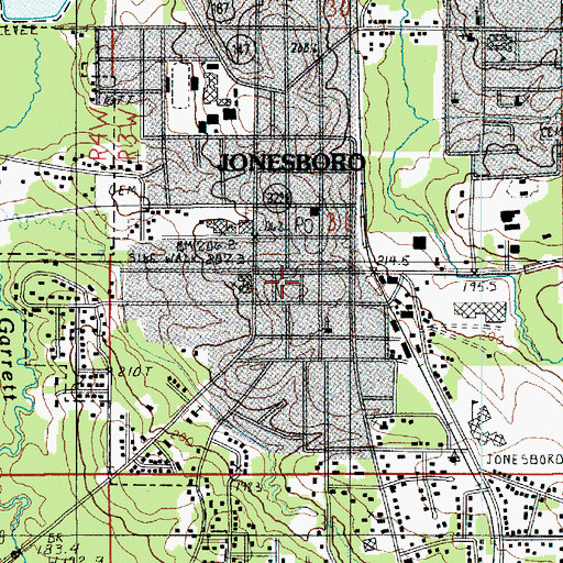 Topographic Map of Jackson Sheriff's Office, LA
