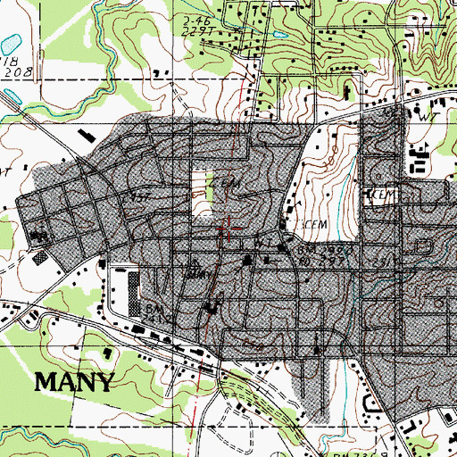Topographic Map of Many City Police Department, LA