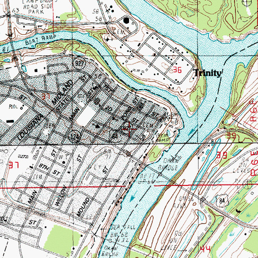 Topographic Map of Jonesville Police Department, LA