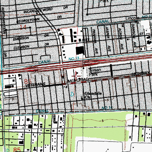 Topographic Map of Kenner Police Department, LA