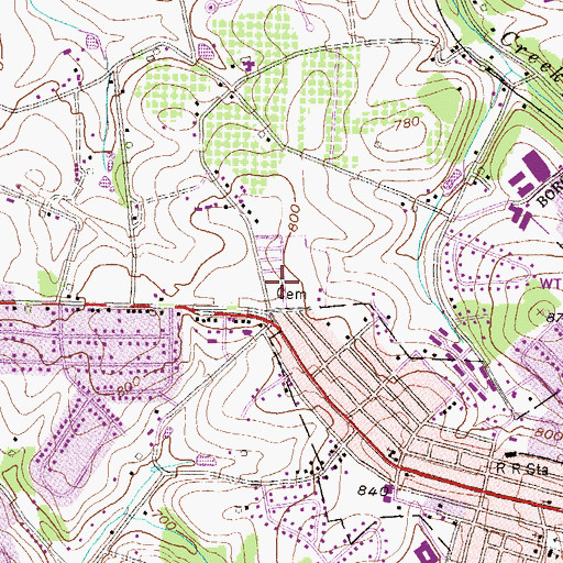 Topographic Map of Dallastown Union Cemetery, PA