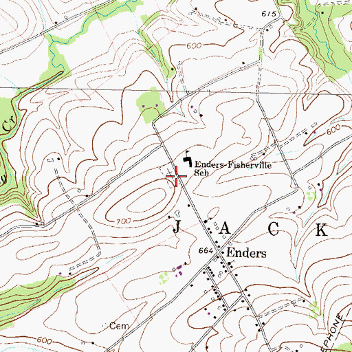 Topographic Map of Fairview Cemetery, PA