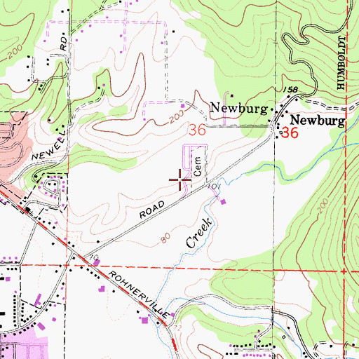 Topographic Map of Sunrise Cemetery, CA