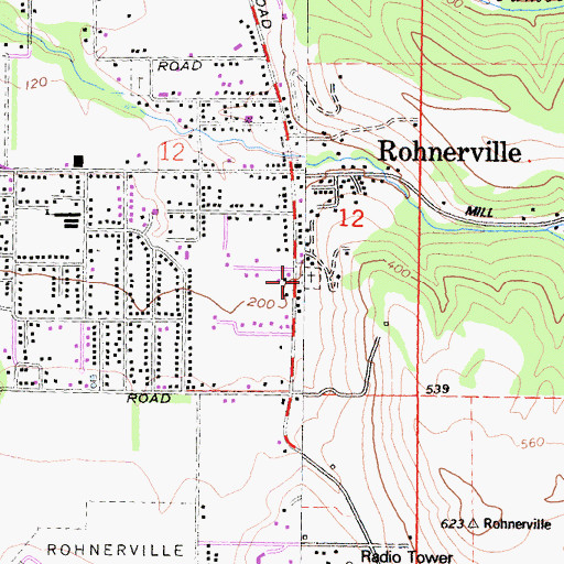 Topographic Map of Catholic Cemetery, CA