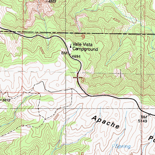 Topographic Map of Valle Vista Recreation Site, CA