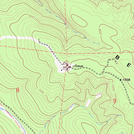 Topographic Map of Buckeye Creek Cemetery, CA