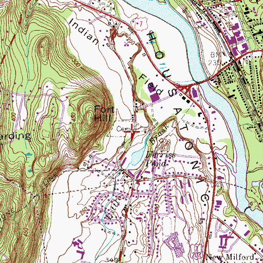 Topographic Map of Saint Francis Xavier Cemetery, CT