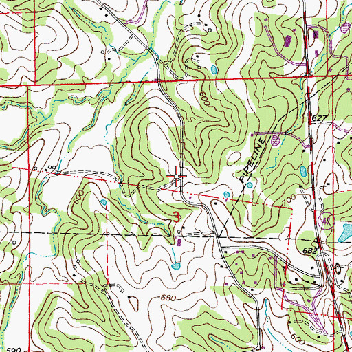 Topographic Map of Ascension Cemetery, MO