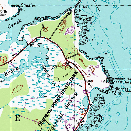 Topographic Map of Odiorne Cemetery, NH