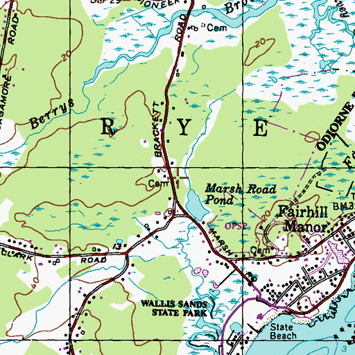 Topographic Map of Foye Family Cemetery, NH