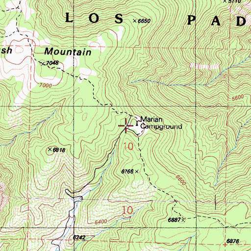 Topographic Map of Marian Campground, CA