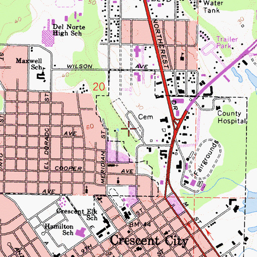 Topographic Map of Independent Order of Odd Fellows Memorial Cemetery, CA