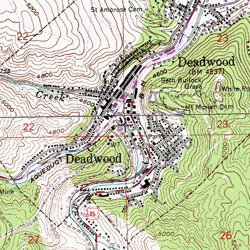 Topographic Map of Lawrence County Sheriff's Office, SD