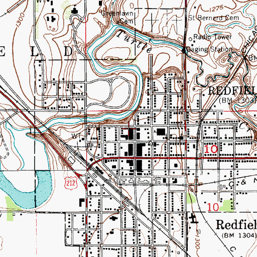 Topographic Map of Doland Police Department, SD