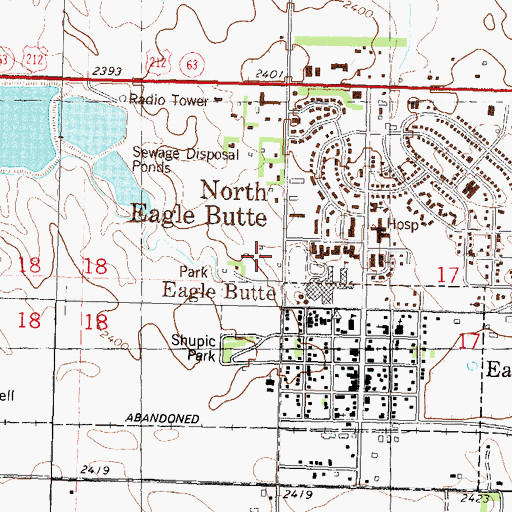 Topographic Map of Walter Miner Law Enforcement Facility, SD