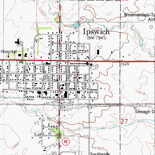 Topographic Map of Edmunds County Sheriff's Office, SD