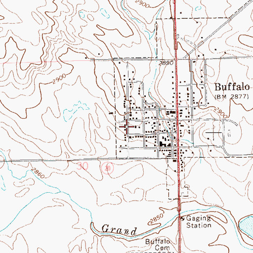 Topographic Map of Harding County Sheriff's Office, SD