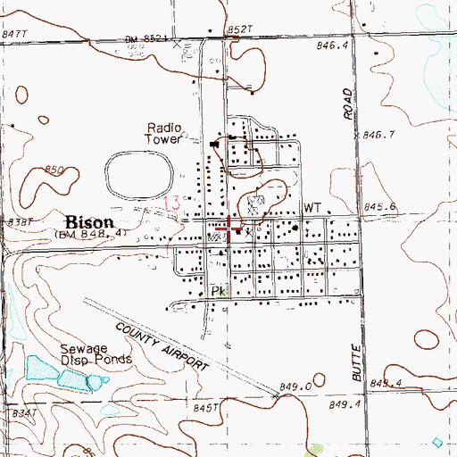 Topographic Map of Perkins County Sheriff's Office, SD