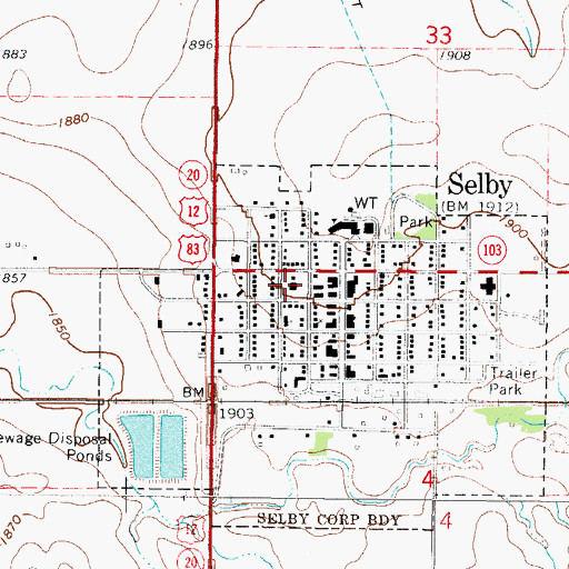 Topographic Map of Walworth County Sheriff, SD