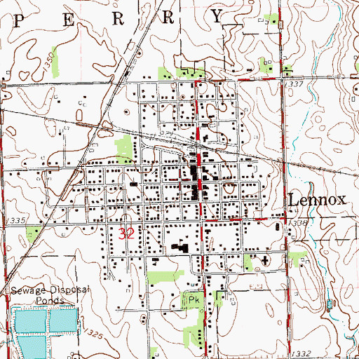 Topographic Map of Lennox Police Department, SD