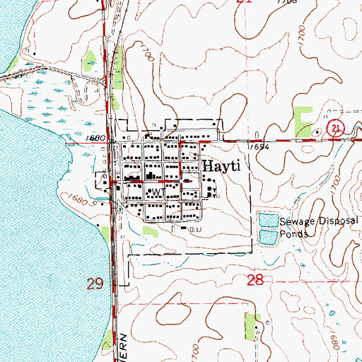 Topographic Map of Hamlin County Sheriff's Office, SD