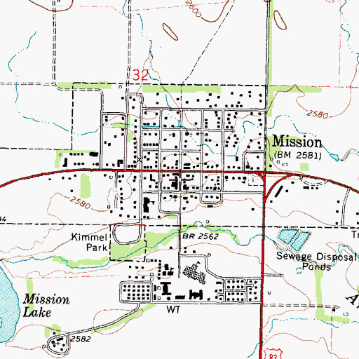 Topographic Map of Mission Police Department, SD