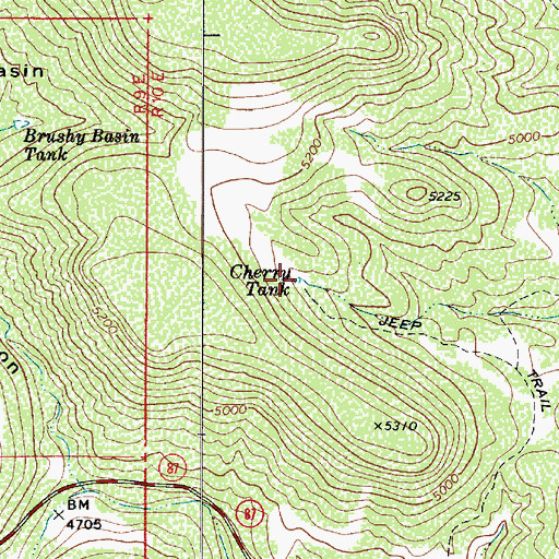 Topographic Map of Cherry Tank, AZ