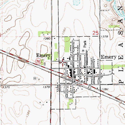 Topographic Map of Emery City Police Department, SD
