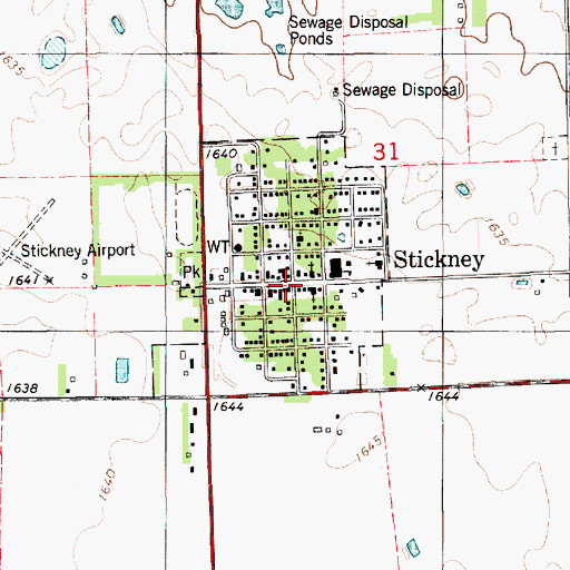 Topographic Map of Stickney Deputy Sheriff's Office, SD
