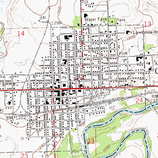 Topographic Map of Canton Police Department, SD