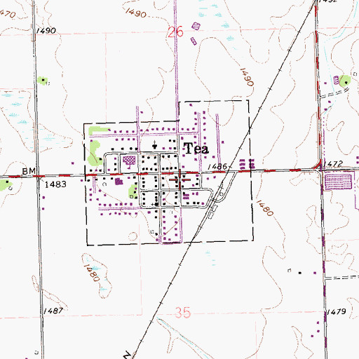 Topographic Map of Tea Police Department, SD