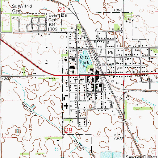 Topographic Map of Sanborn County Sheriff's Office, SD