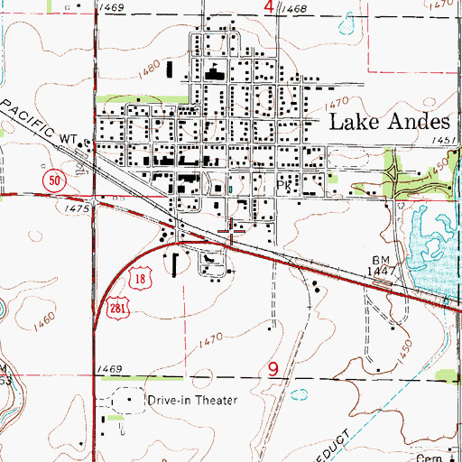 Topographic Map of Charles Mix County Sheriff's Office, SD