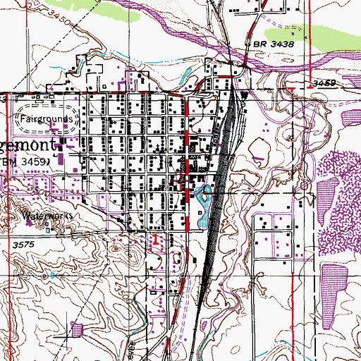 Topographic Map of Edgemont City Police Department, SD