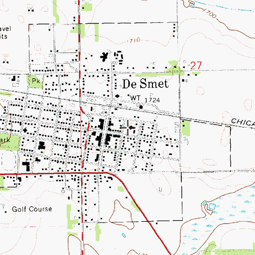 Topographic Map of Kingsbury County Sheriff, SD