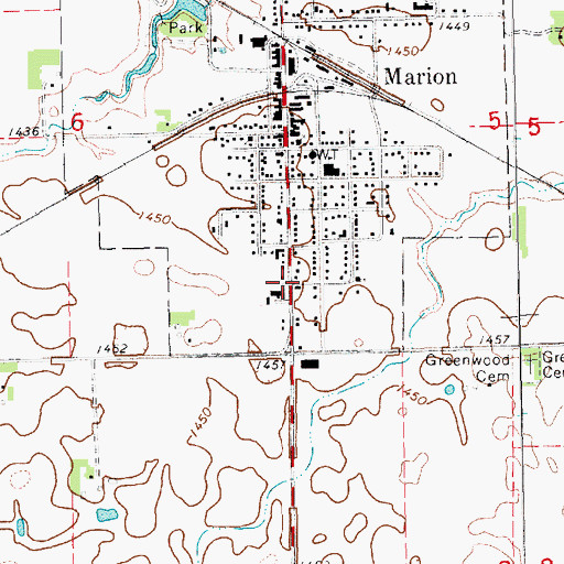 Topographic Map of Marion Police Department, SD