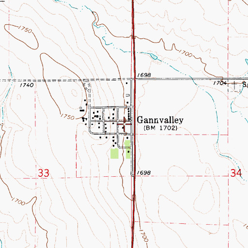 Topographic Map of Buffalo County Sheriff's Office, SD