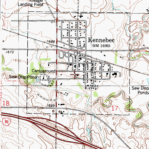 Topographic Map of Lyman County Sheriff's Office, SD