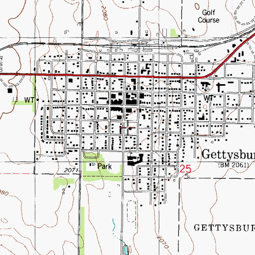 Topographic Map of Potter County Sheriff, SD