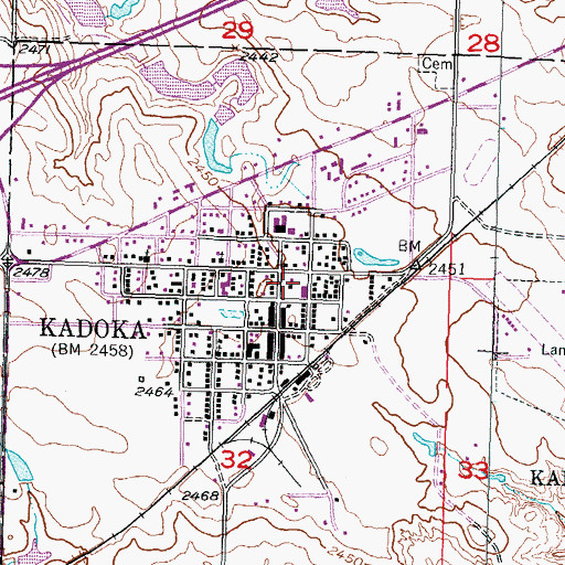 Topographic Map of Kadoka City Police Department, SD