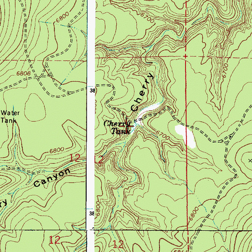 Topographic Map of Cherry Tank, AZ