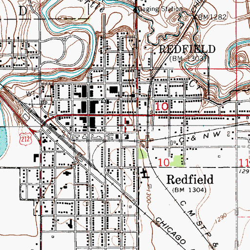 Topographic Map of Spink County Sheriff Department, SD