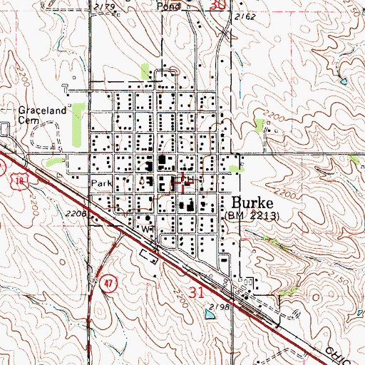 Topographic Map of Gregory County Sheriff's Office, SD