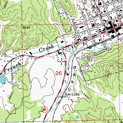 Topographic Map of South Dakota State Highway Patrol - Southern Hills Office, SD