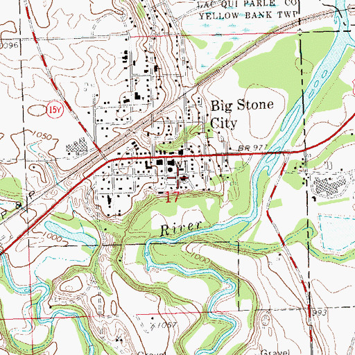 Topographic Map of Big Stone City Police Department, SD