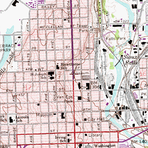 Topographic Map of Minnehaha County Sheriff's Office, SD