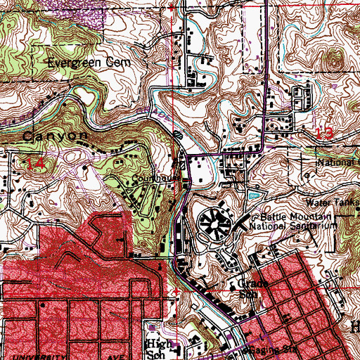Topographic Map of Shannon County Sheriff's Office, SD