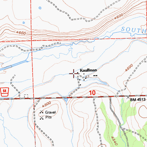 Topographic Map of Kauffman, CA